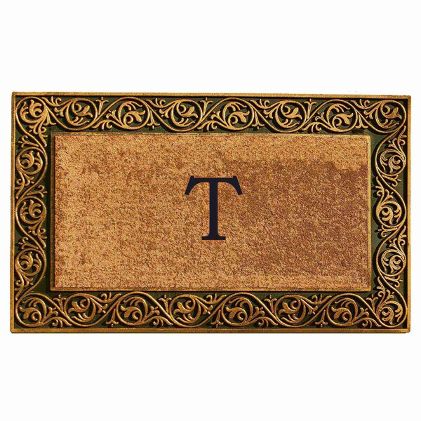Calloway Mills Monogram Door Mat, Gold, Black, Natural, 18 in W x 30 in L 10001GOLDT - main